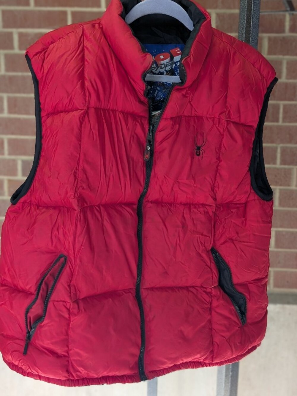 Vintage 90s Spyder Red Down Puffer Vest Men's L Full Zip Outdoor Ski Gorpcore